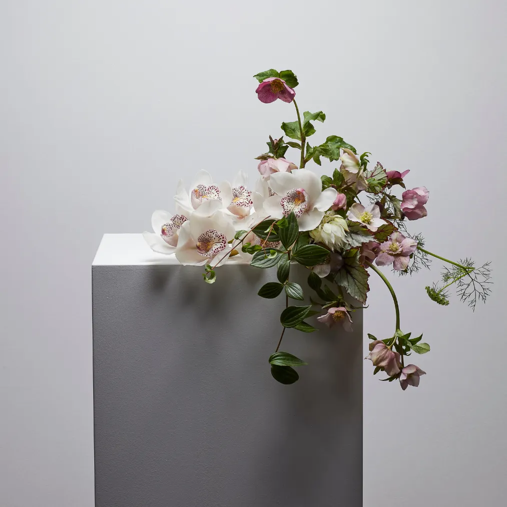 Studio Florist in Brisbane City. Green and White Florals.